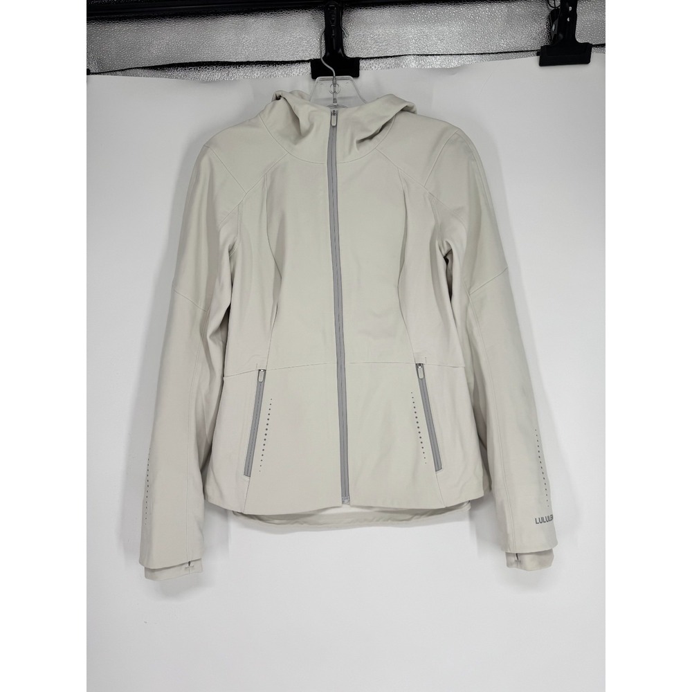Lululemon Cross Chill Performance Jacket Womens Small Bone Waterproof Hooded